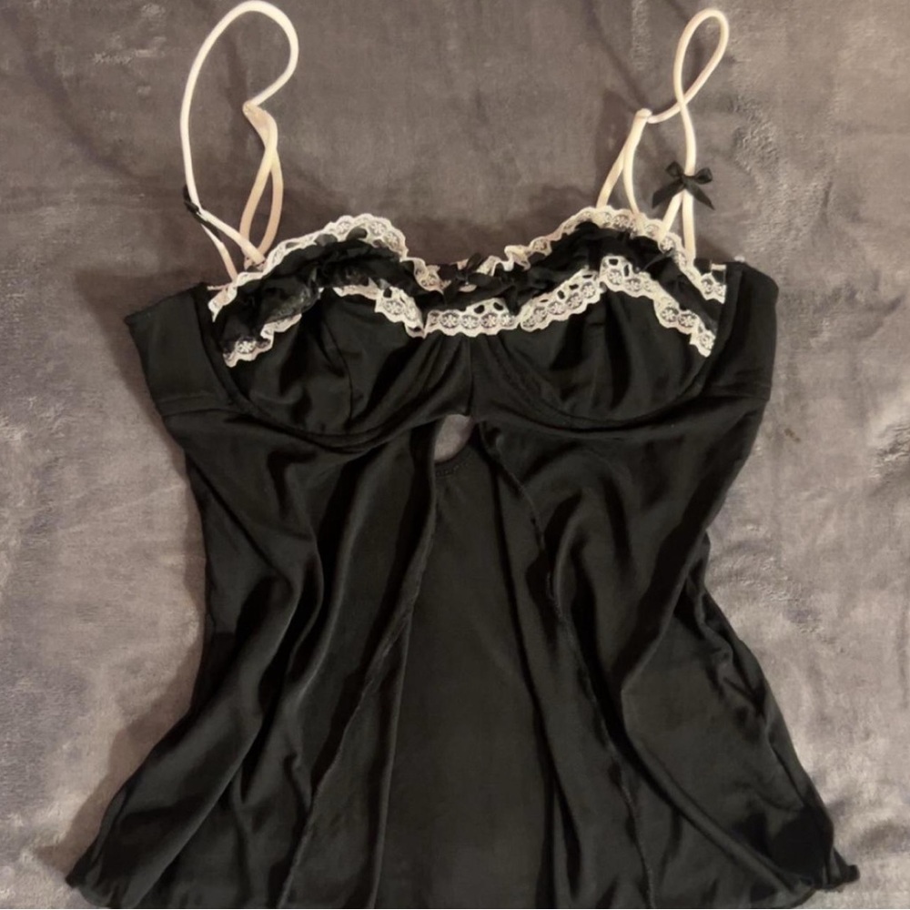 Edikted Black Camisole with Lace Detail
